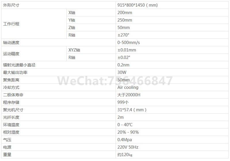 落地式激光焊锡机产品参数
