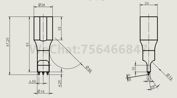 35k超声波焊接模具超音波焊头图纸
