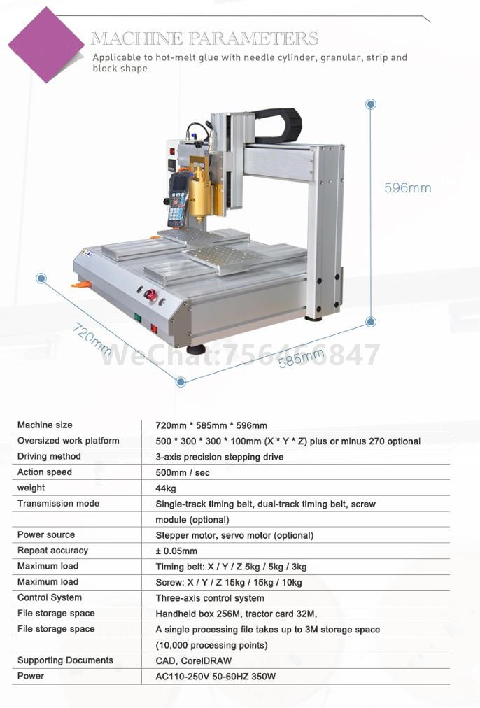 Two Platform 4 Axis automatic desktop glue dispensing machine