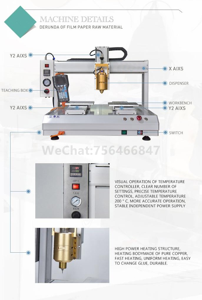 Two Platform 4 Axis automatic desktop glue dispensing machine