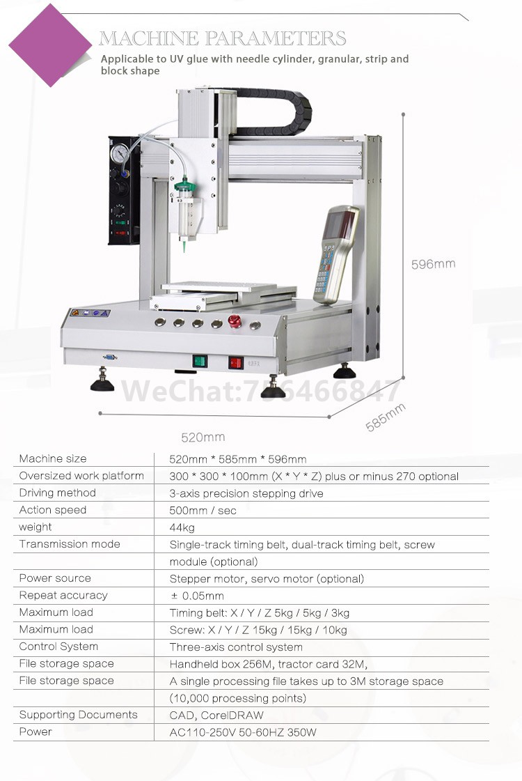 CNC 3 axis automatic desktop glue robot machine 30ML syringe-type 360-degree rotary axis glue dispensing machine