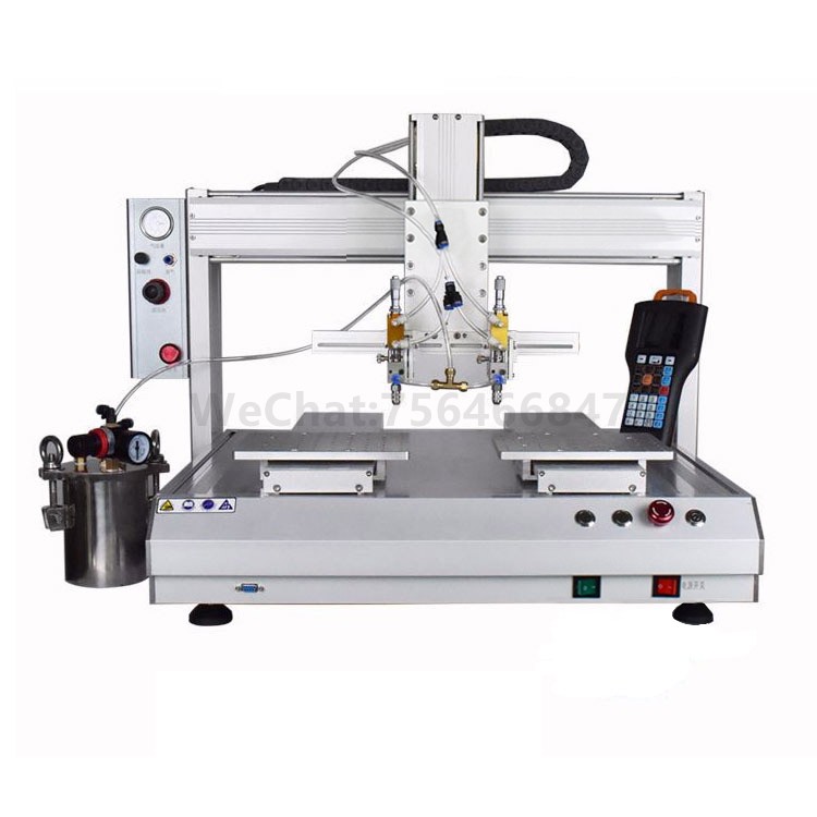 Desktop  Fully automatic double-head double-workbench glue dispensing machine
