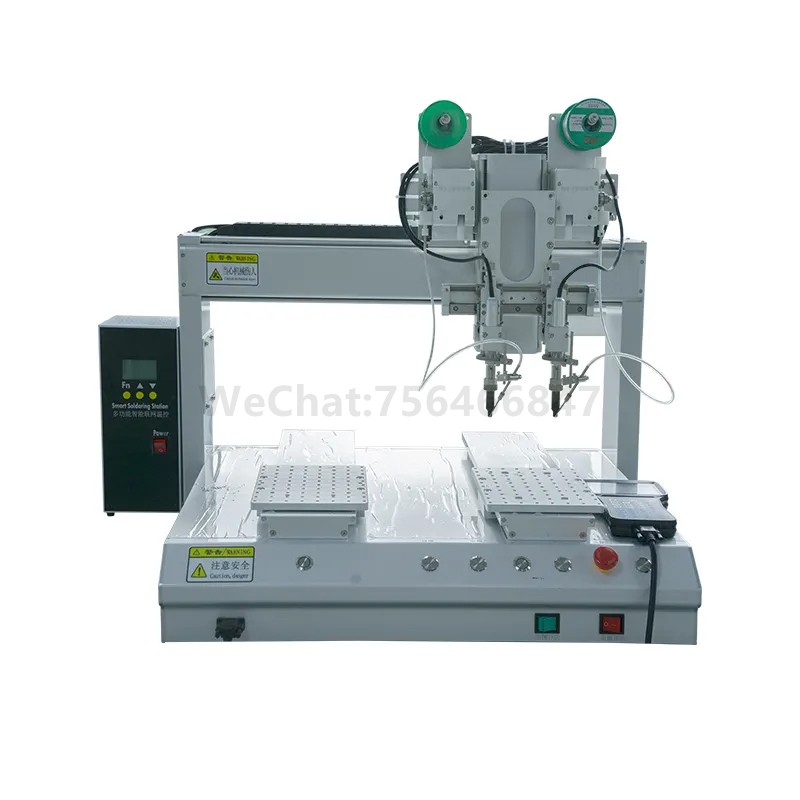 Double head and double station automatic soldering machine