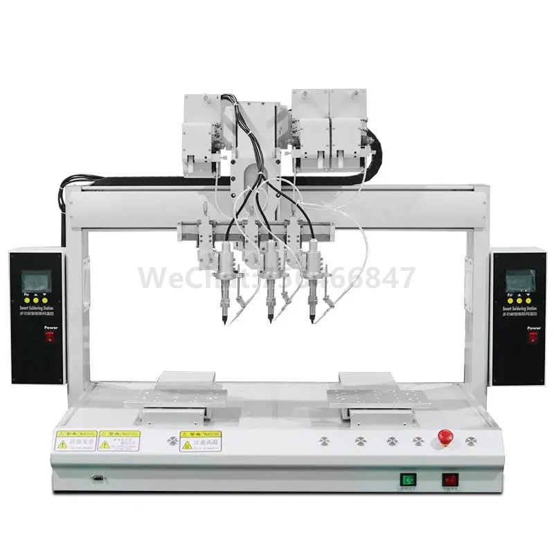 Three head dual station automatic soldering machine