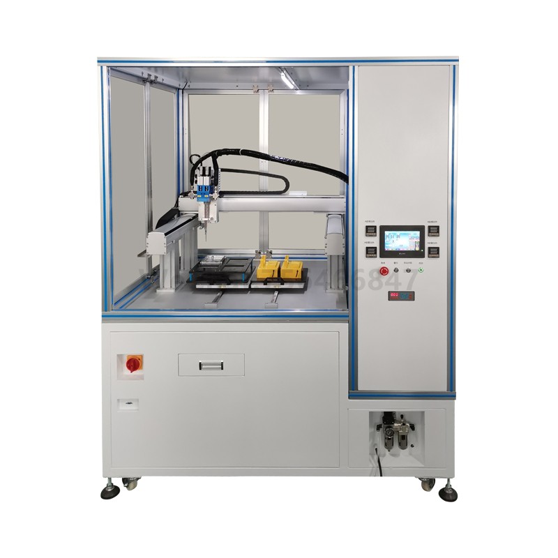 Floor-standing double-station automatic glue dispensing and filling machine