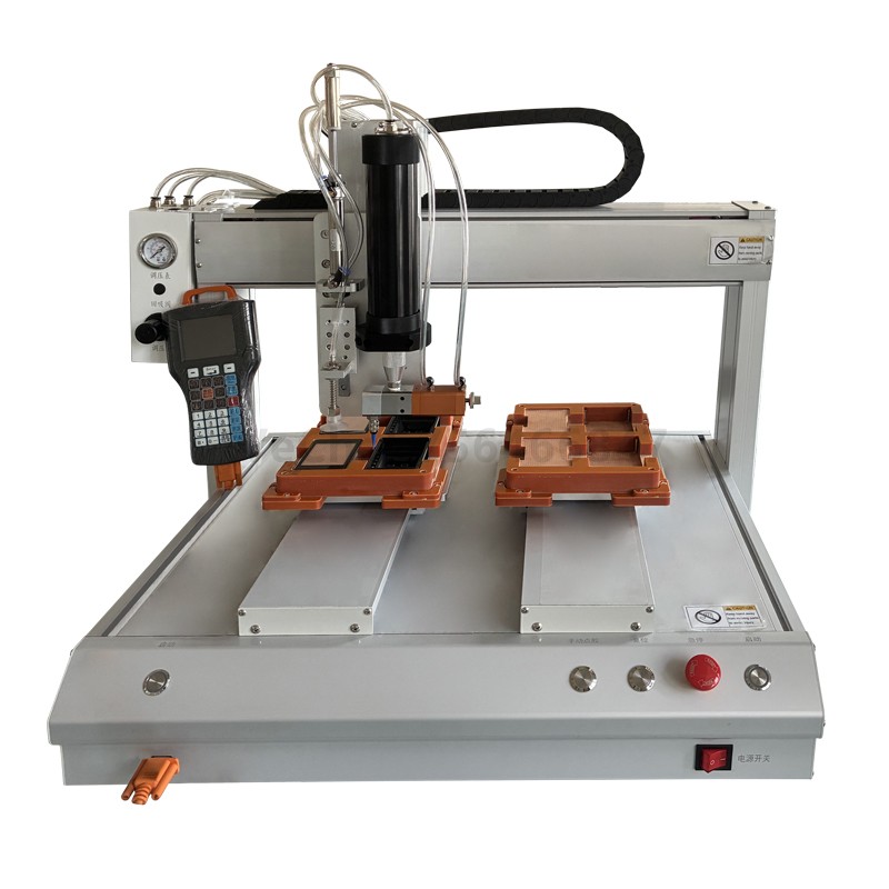 Double station 300ml silicone dispensing and lid placing machine