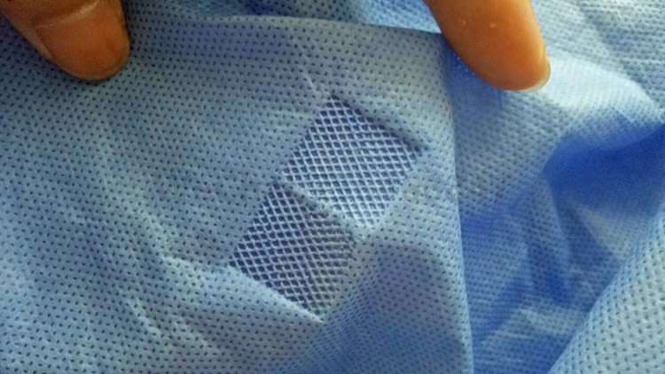 无纺布防护服腰贴点压超声波焊接机样品