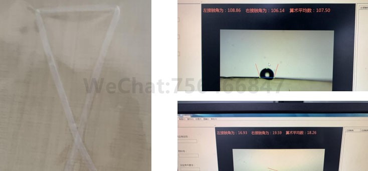 铁氟龙等离子处理前后水滴角